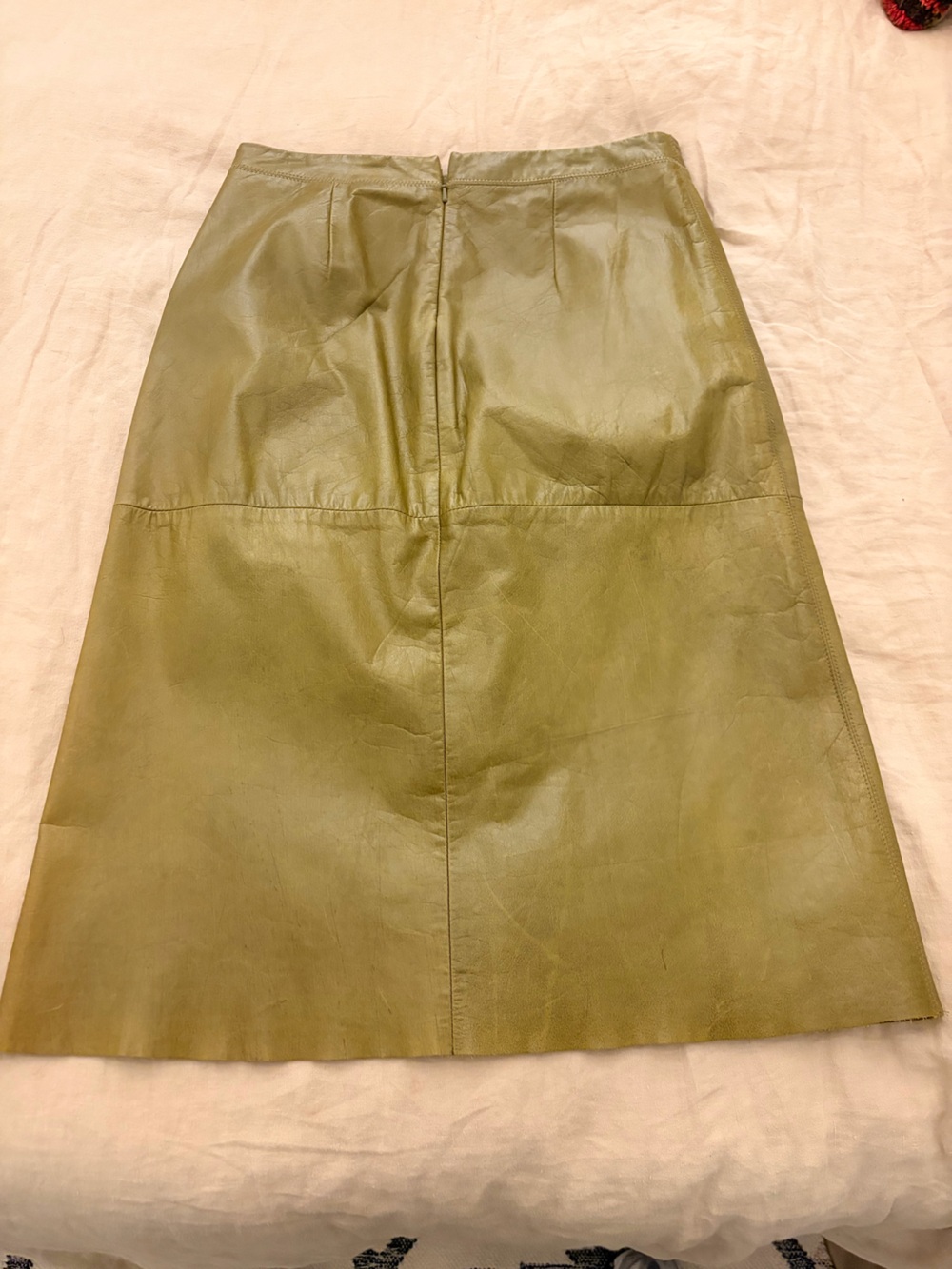 GAP Olive Green Leather Pencil Skirt